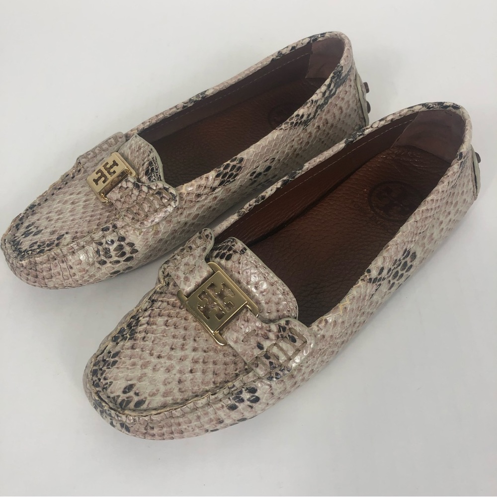 Tory Burch Driving Loafers Kendrick-Tejus Lizard Leather Size 6M